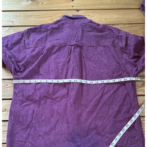 Vintage Eddie Bauer Button Up Shirt Size Large Men’s Purple - Picture 7 of 8